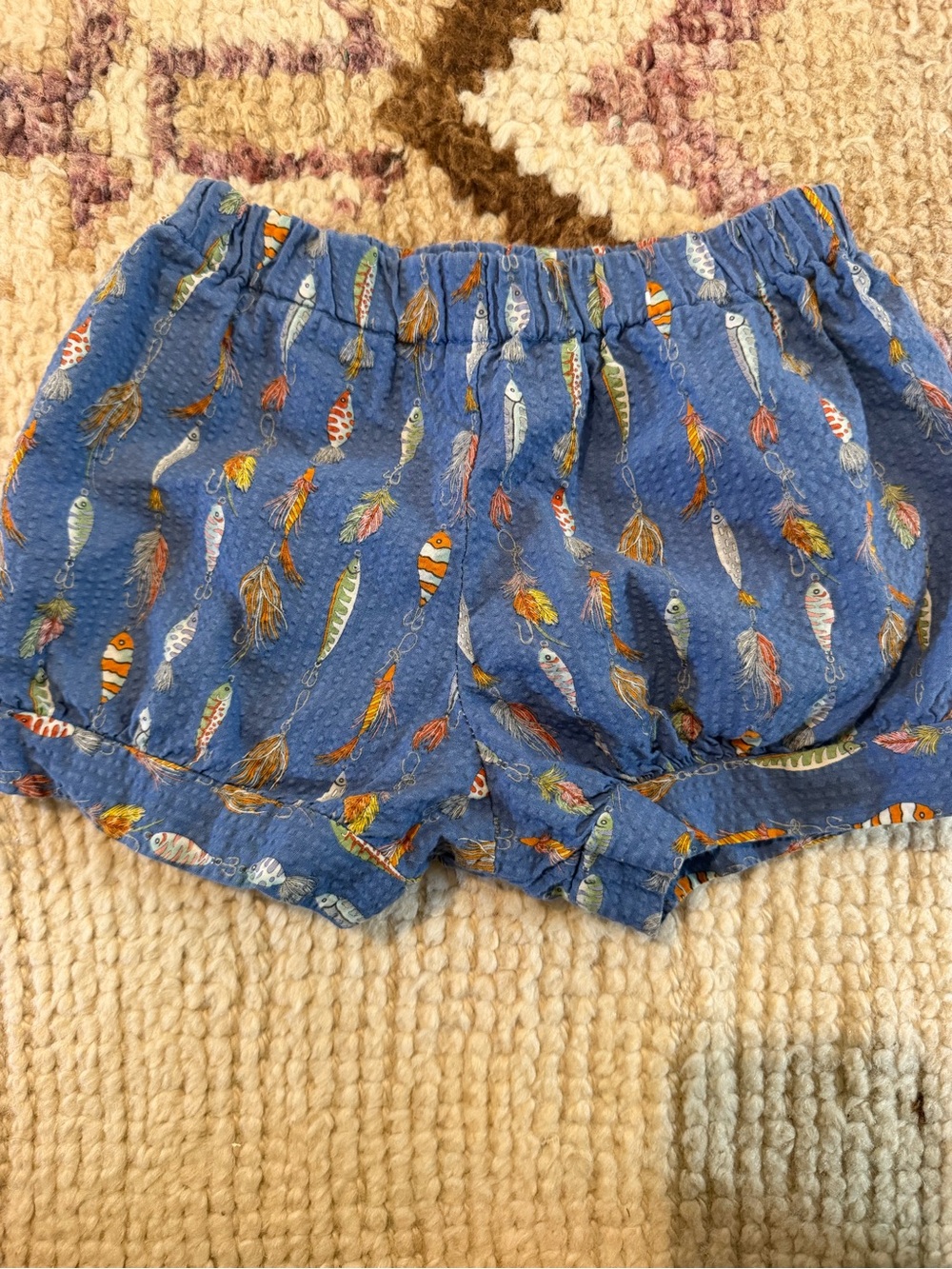Custom bloomer shorts with Fishing Lure Print